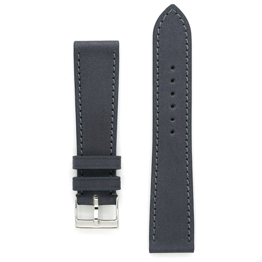Nubuck Leather Watch Strap, Anthracite Grey, Medium Length