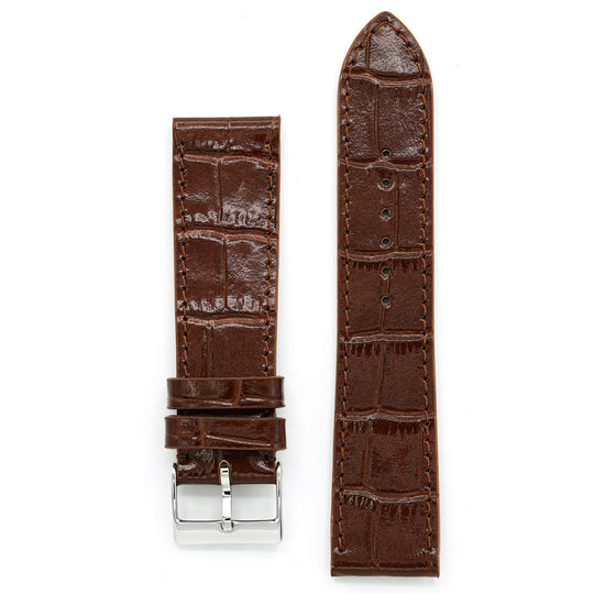 Leather Strap in Cognac Crocodile Grain