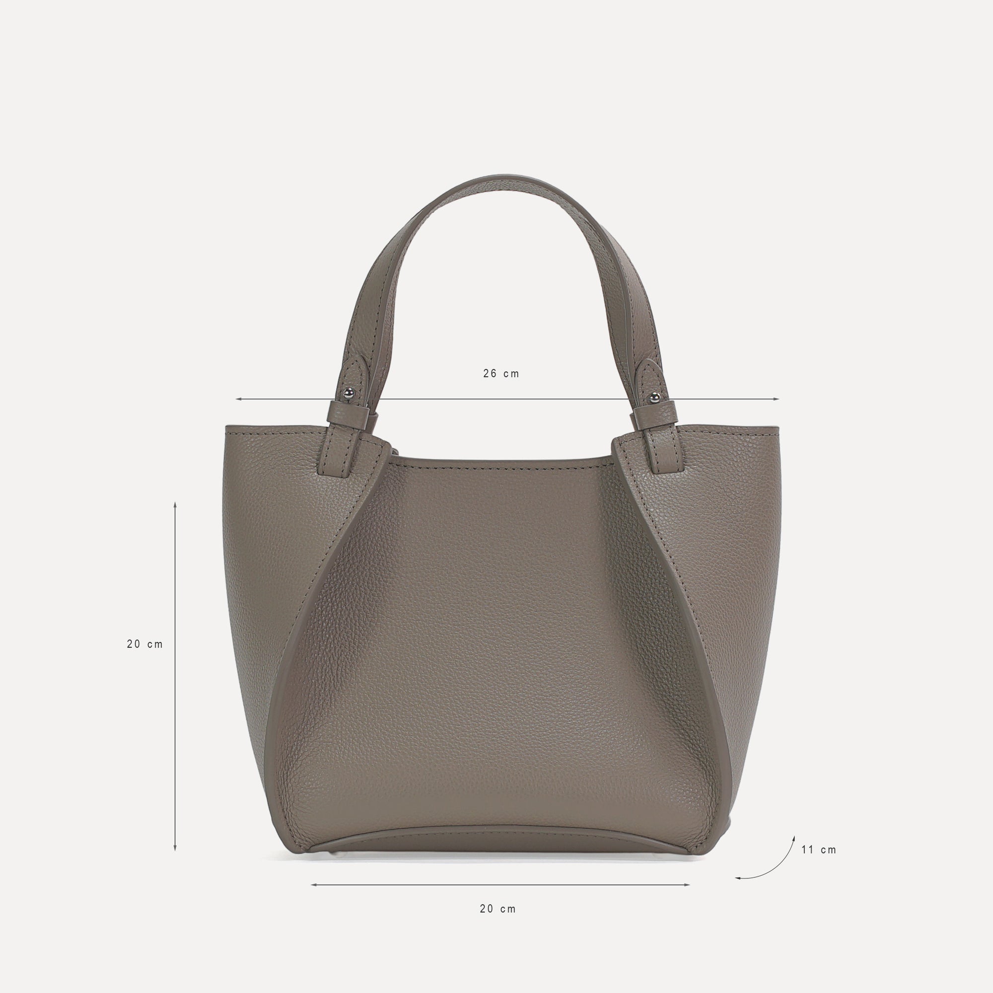 Amarante Bag, Textured Leather, Greige