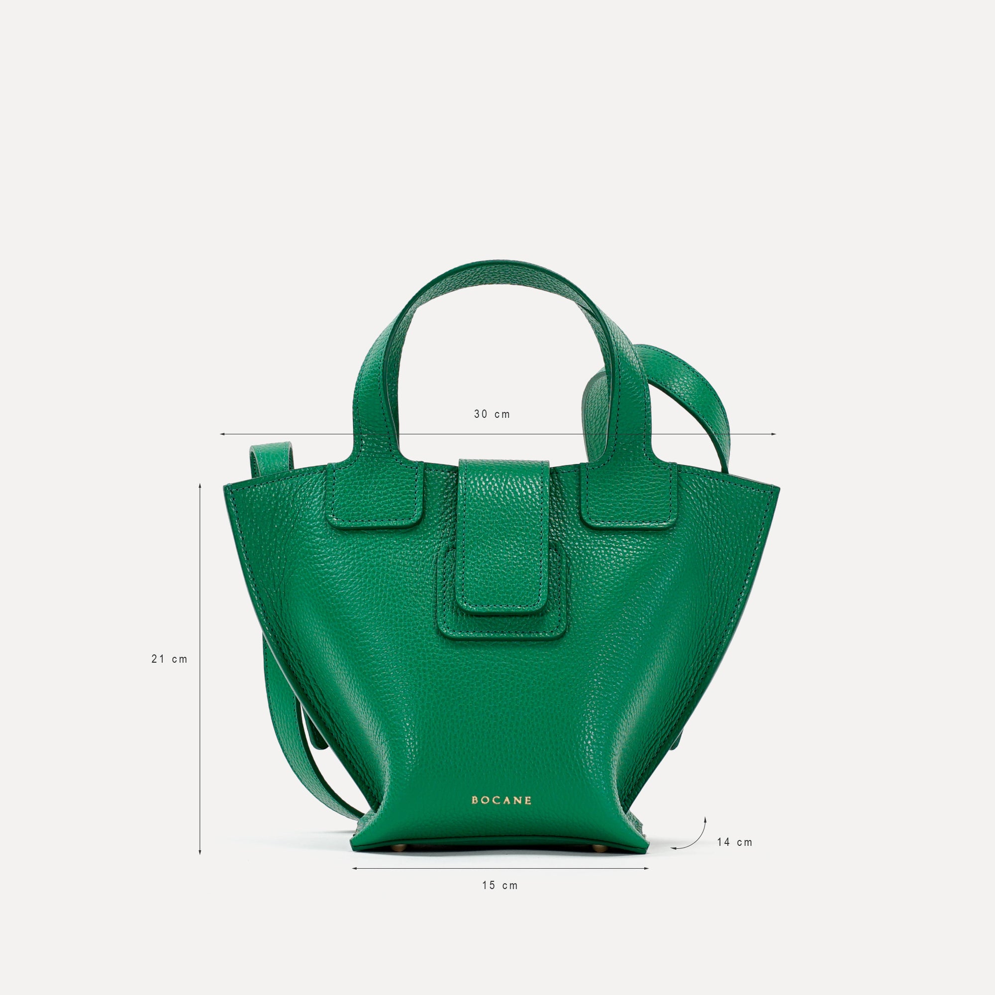 Caprice Bag, Textured Leather, Dark Greige Color