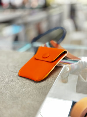 Orange Leather Key Case