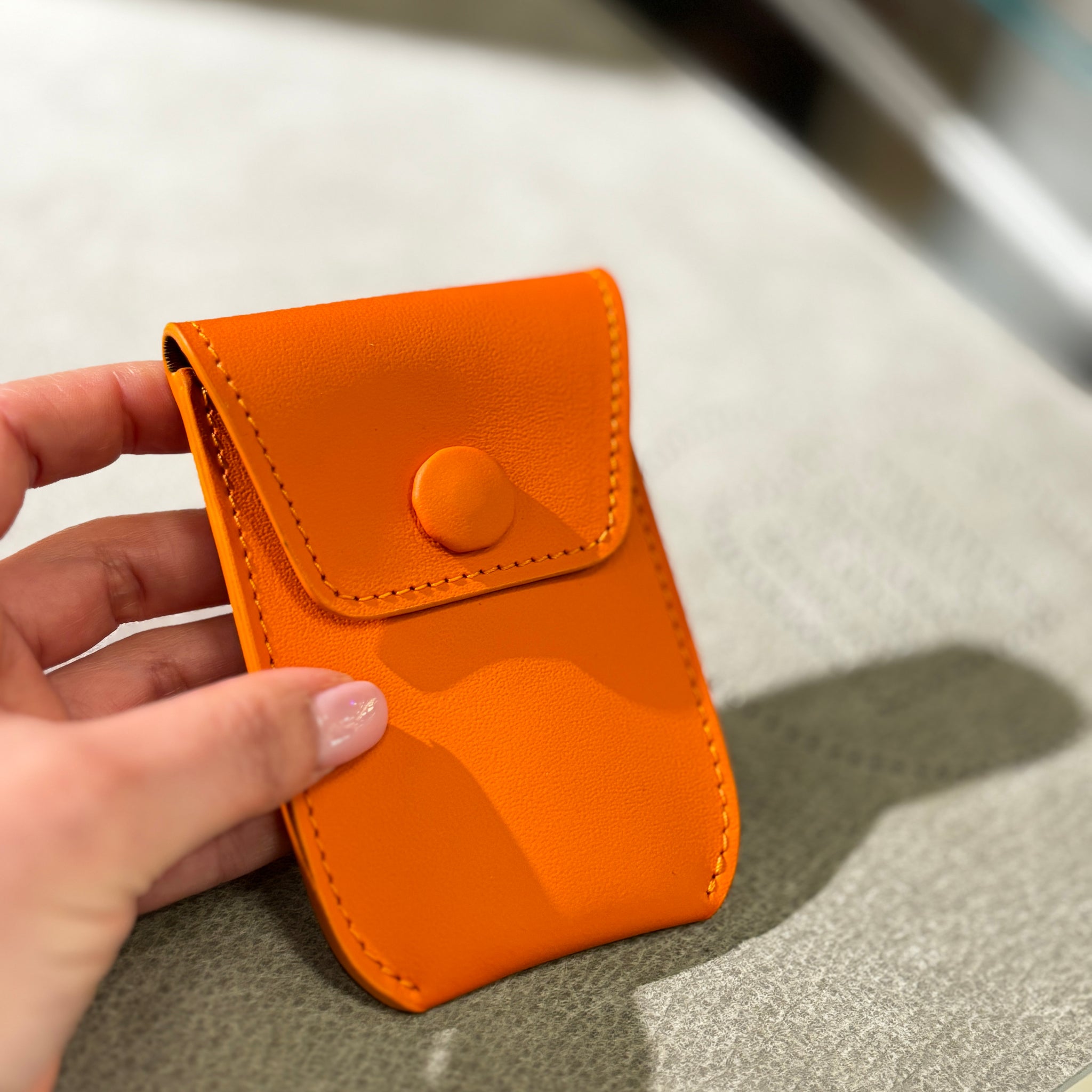 Orange Leather Key Case