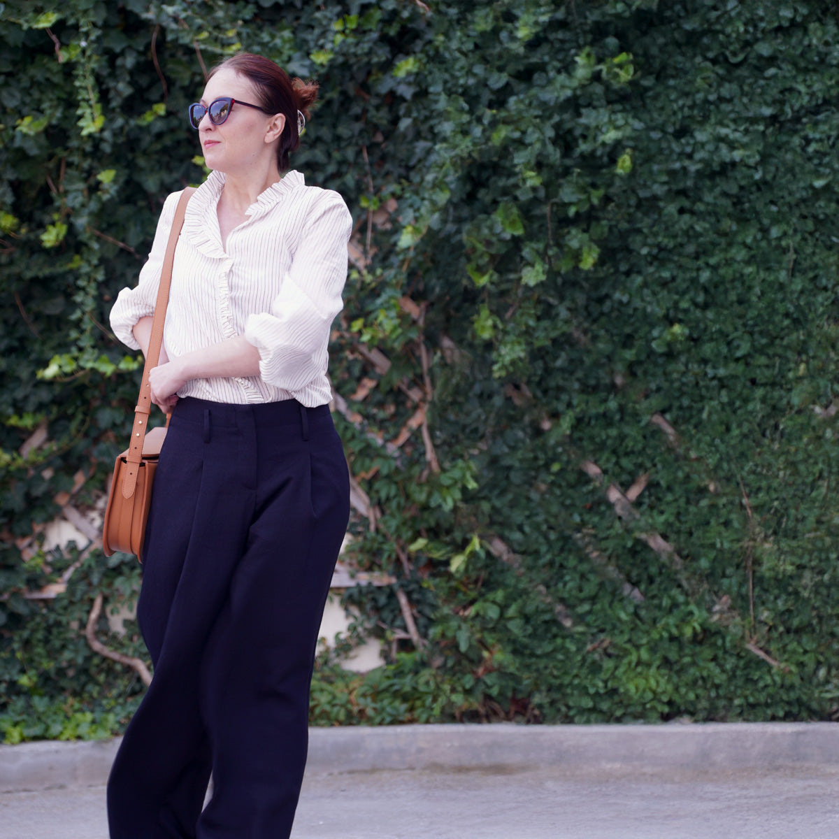 Maxi Demoiselle Bag, Textured Leather, Caramel