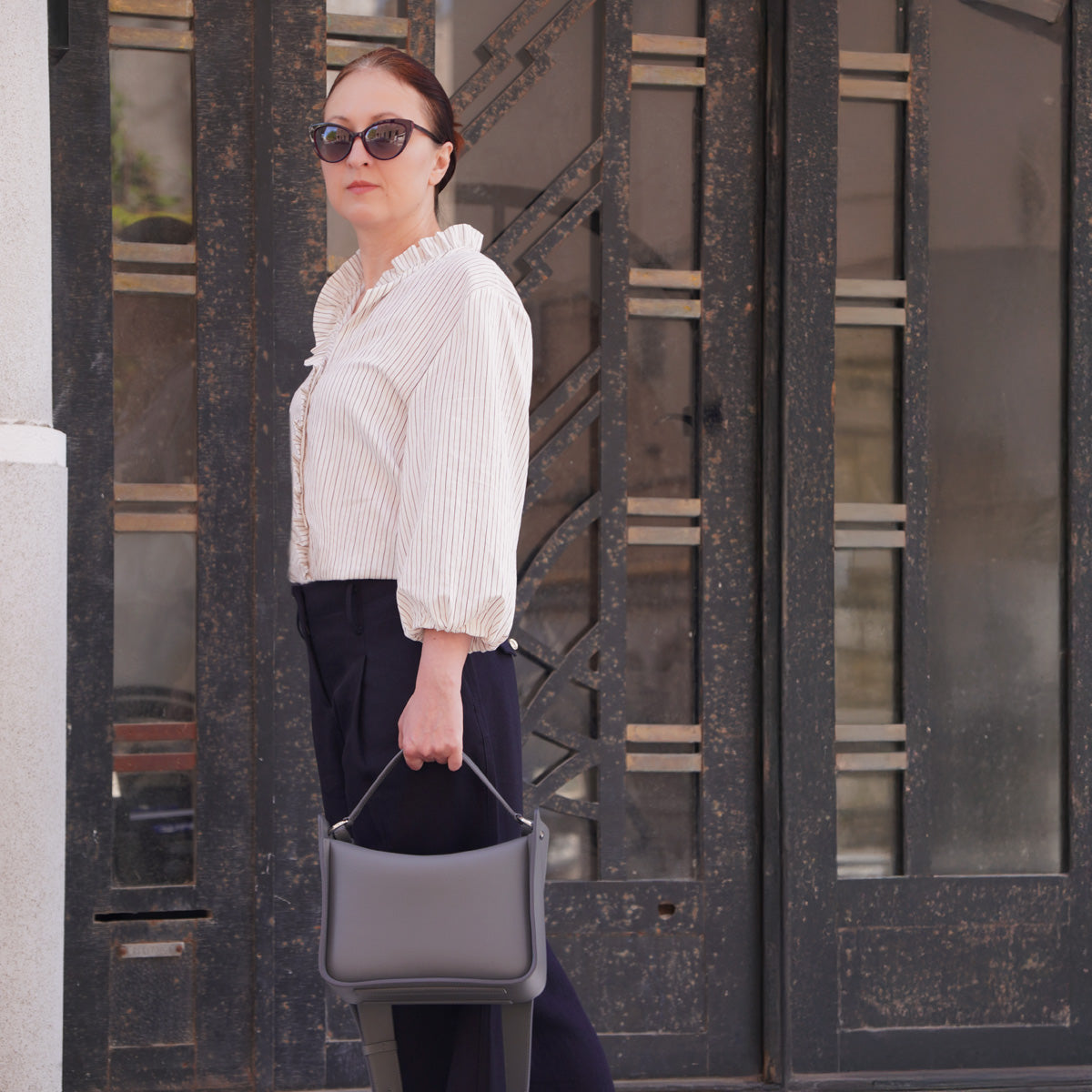 Toujours Bag, Textured Leather, Turbulence Grey