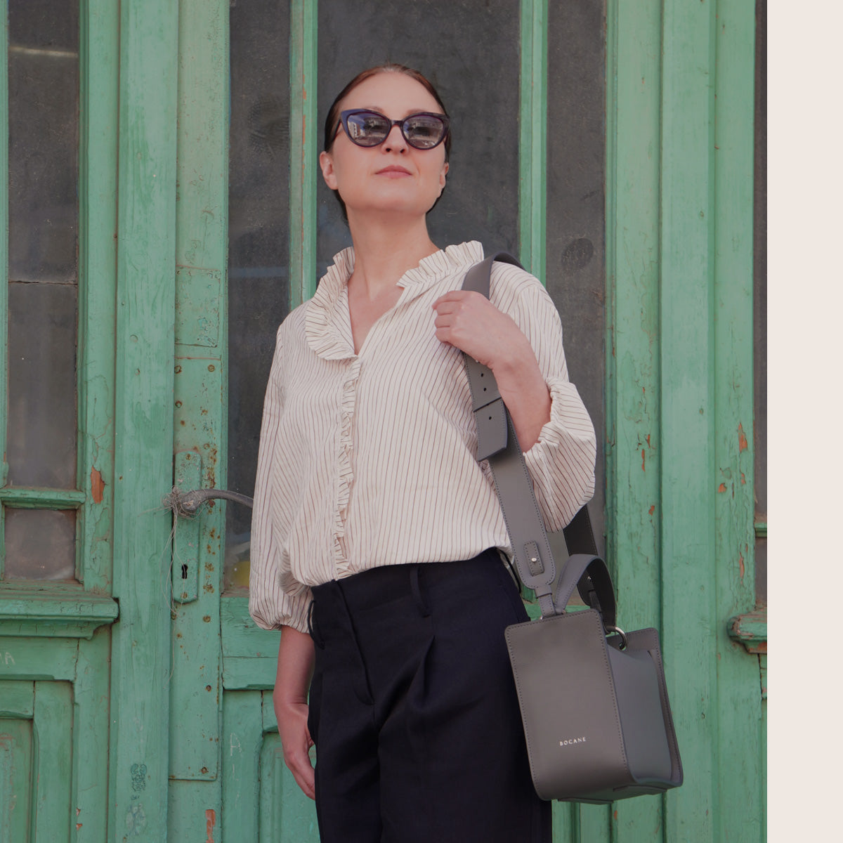 Toujours Bag, Textured Leather, Turbulence Grey