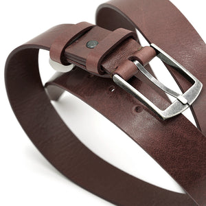 Smart-Casual Italian Leather belt, Mahogany