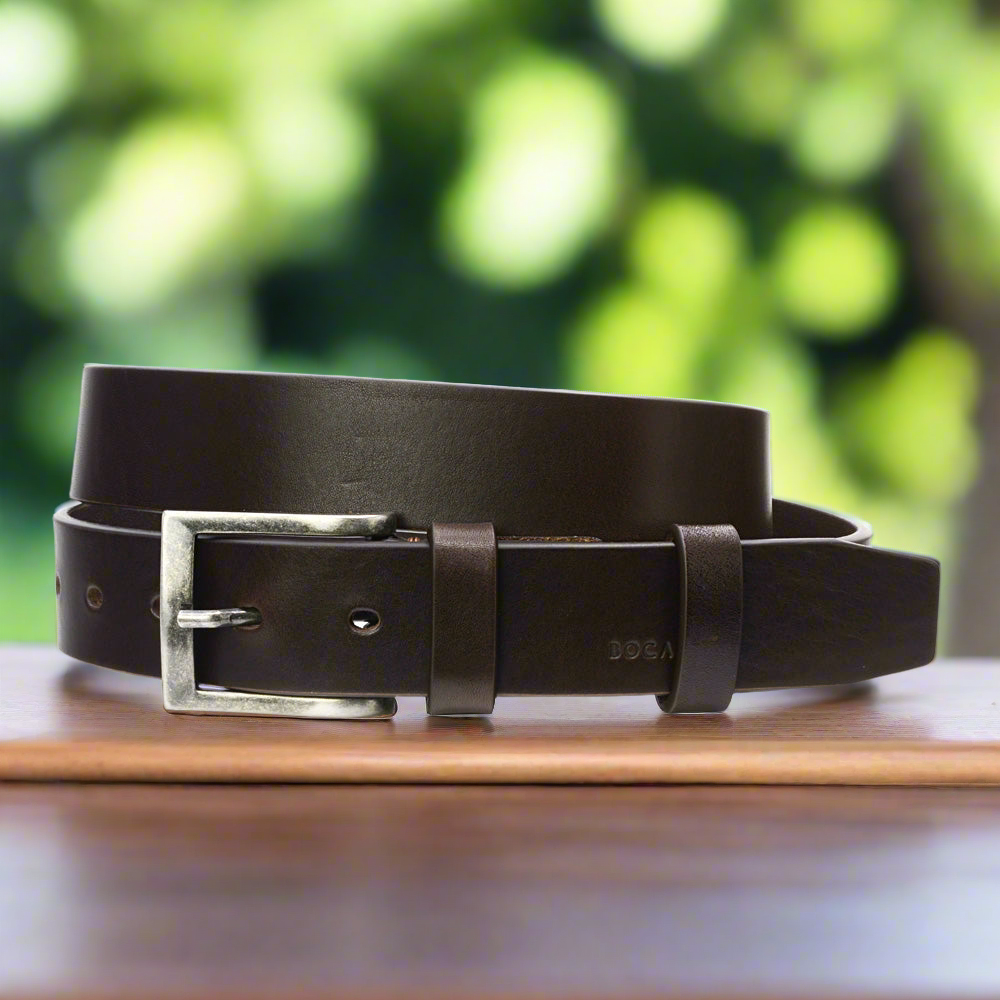 Casual Mahogany Brown Leather Belt