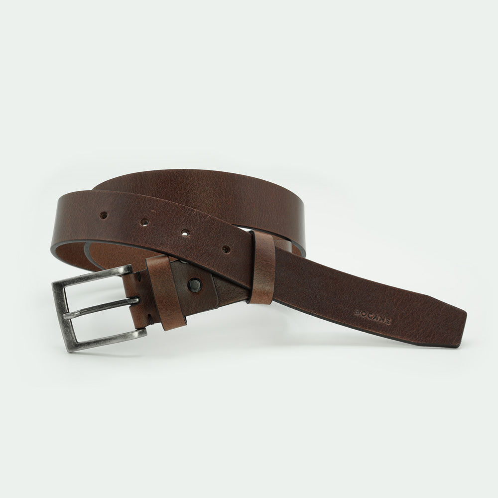 Italian Leather belt, Antique Brown Casual