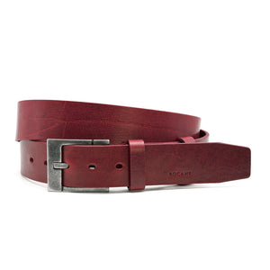 Italian Leather belt, Red-Antique, Jeans Collection