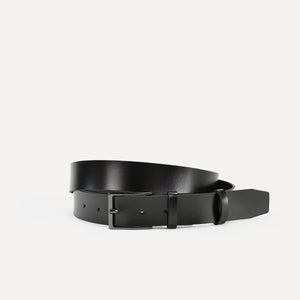 Full Grain Italian Leather belt, Black with Chrome Buckle