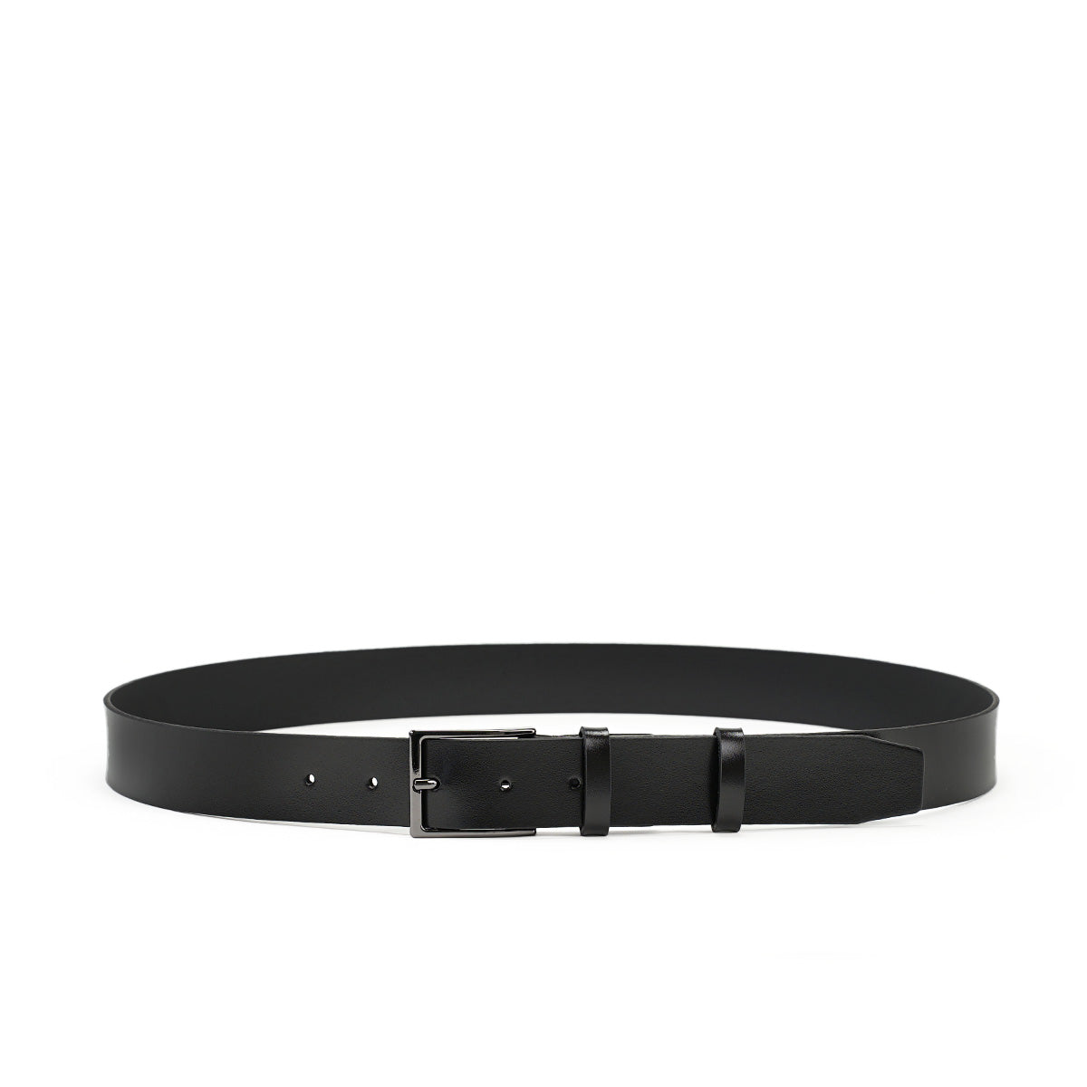 Full Grain Italian Leather belt, Black with Chrome Buckle