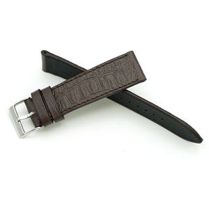 Leather Watch Strap, Reptile Print, Brown , Medium Length