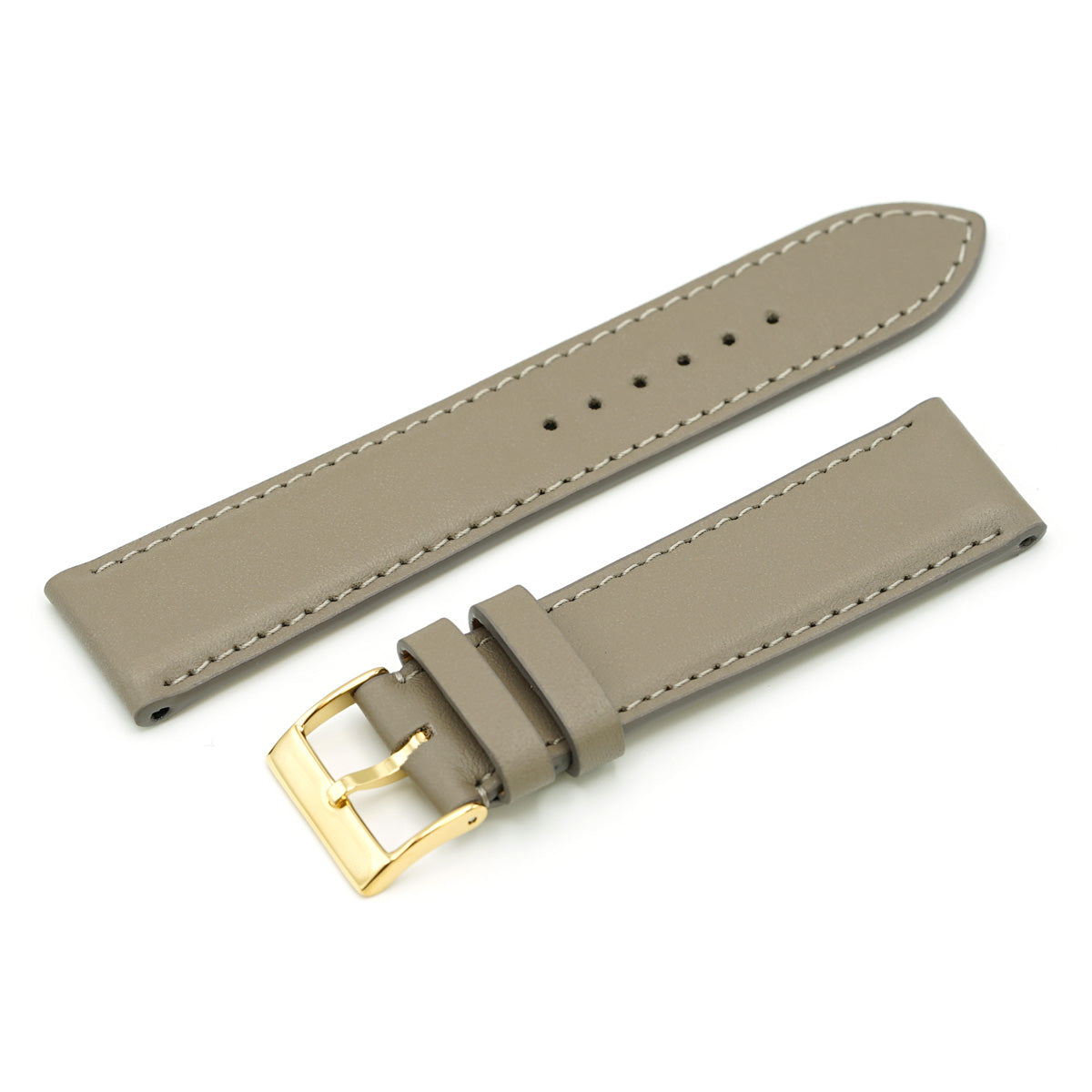 Padded Watch Band, Full-Grain Blue Leather, Medium Length