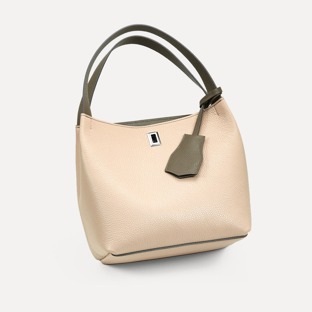 Rêve Bag, Nude &amp; Taupe Textured Leather