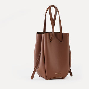 Pétale Bag, Textured Leather, Cinnamon Color