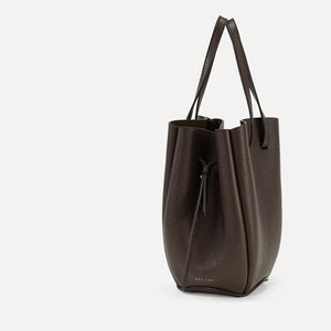 Petal Bag, Textured Leather, Brown