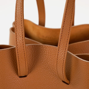 Pétale Bag, Textured Leather, Caramel Color