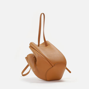 Pétale Bag, Textured Leather, Caramel Color