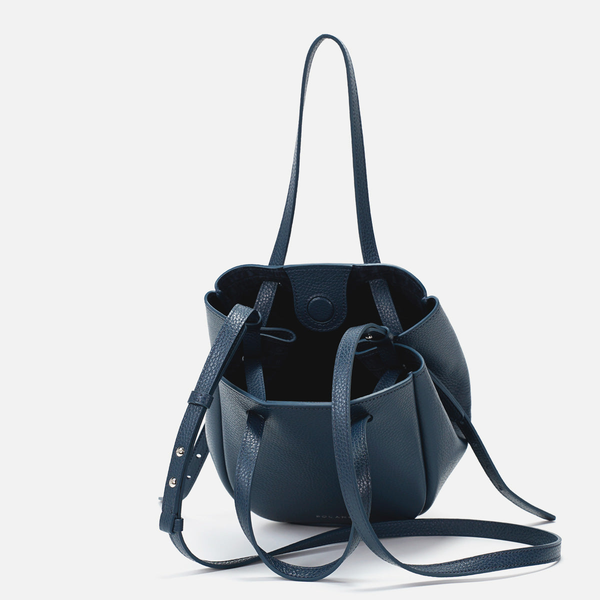 Mini Pétale Bag, Textured Leather, Avio Blue, with Extras