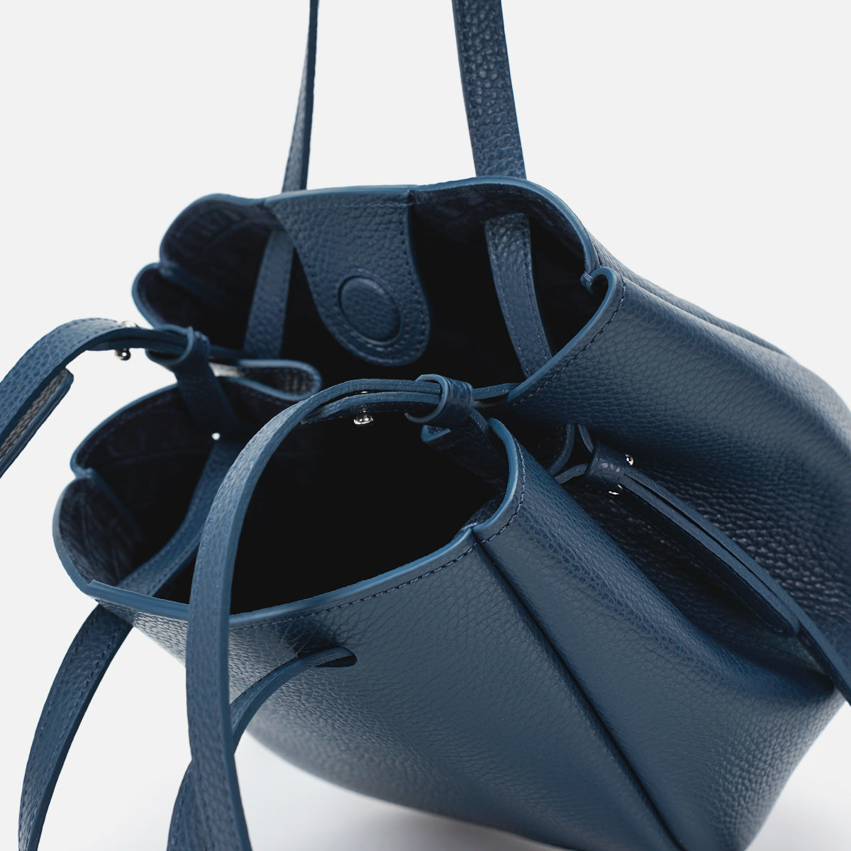 Mini Pétale Bag, Textured Leather, Avio Blue, with Extras