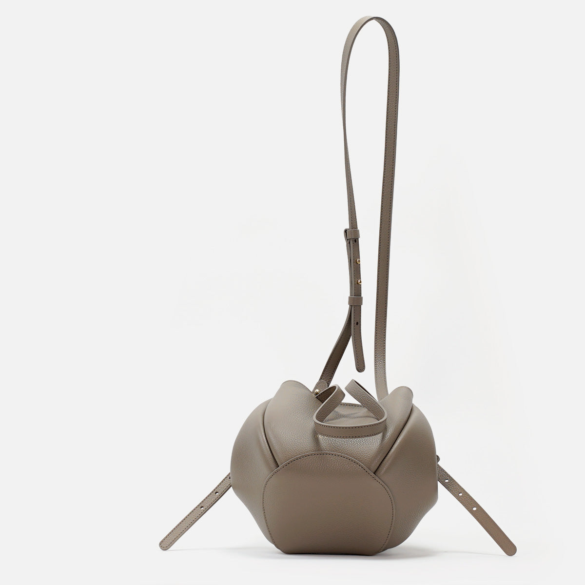 Mini Pétale Bag, Textured Leather, Greige, with Extras