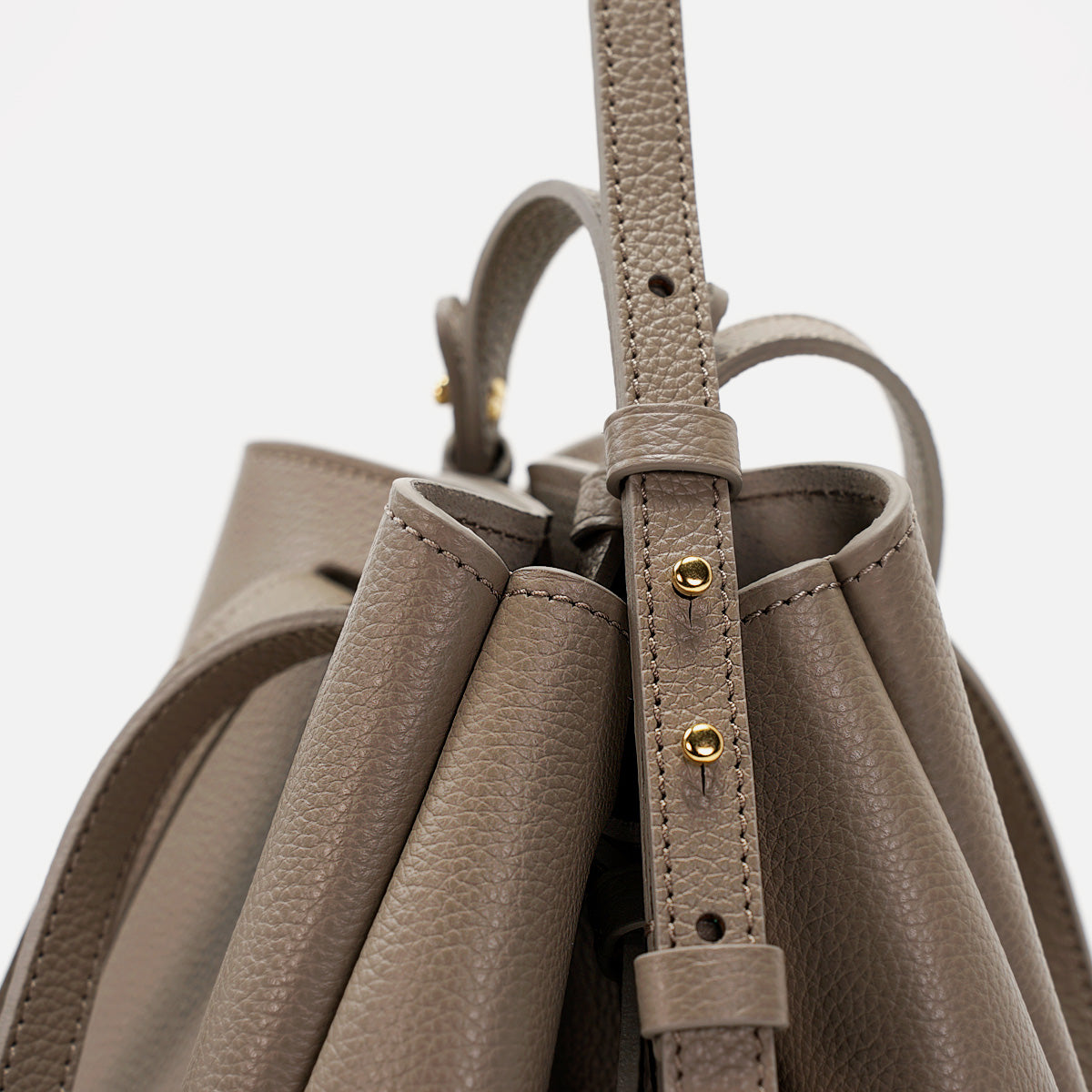 Mini Pétale Bag, Textured Leather, Greige, with Extras