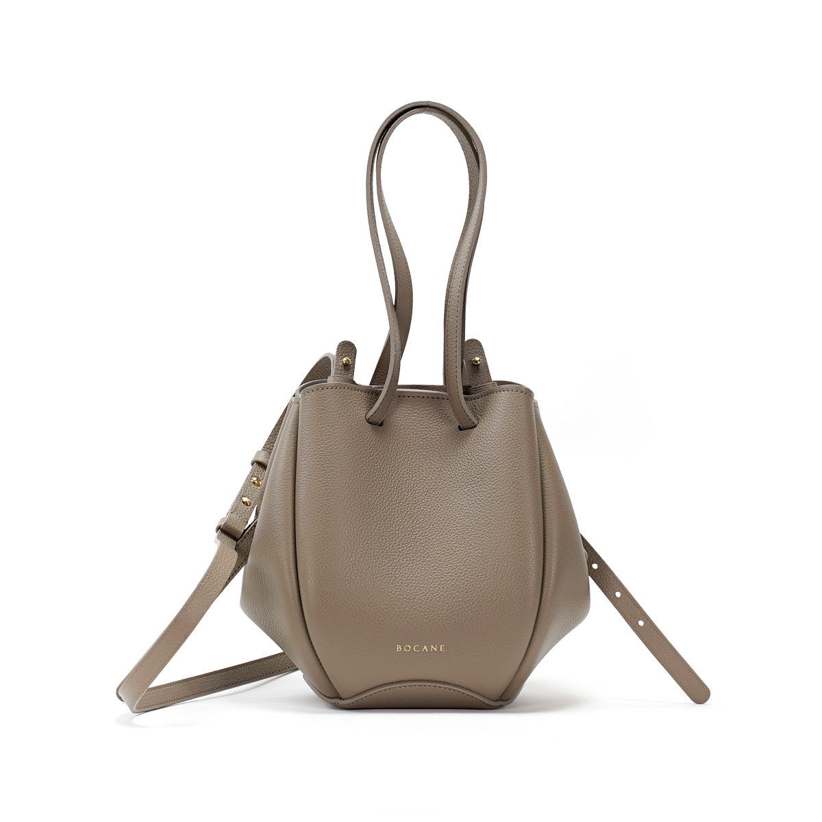 Mini Pétale Bag, Textured Leather, Greige, with Extras