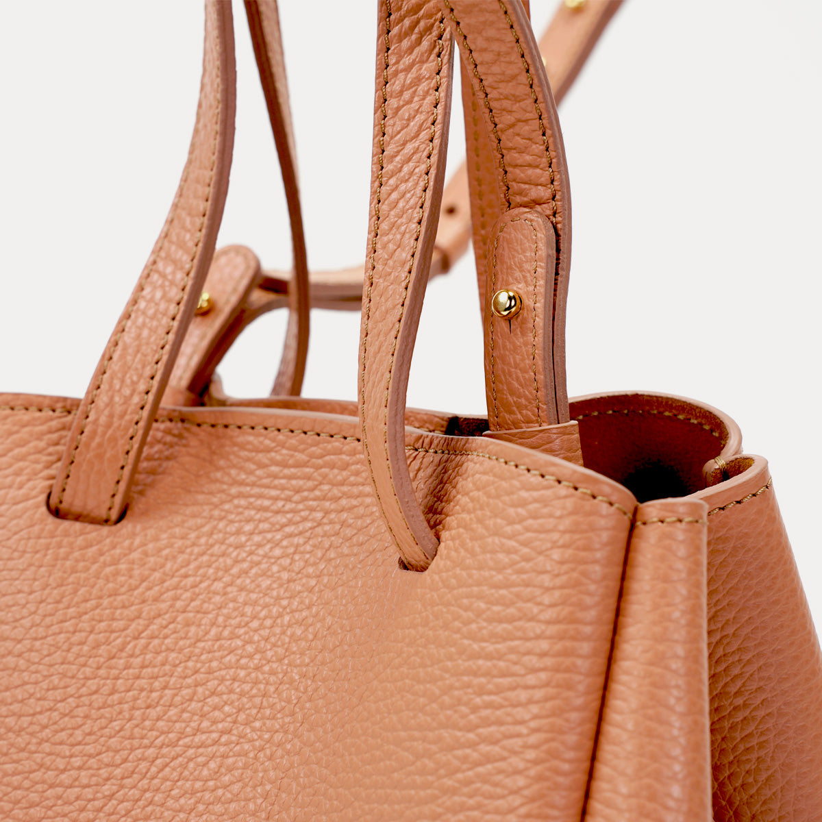 Mini Pétale Bag, Textured Leather, Salmon Color, with Extras