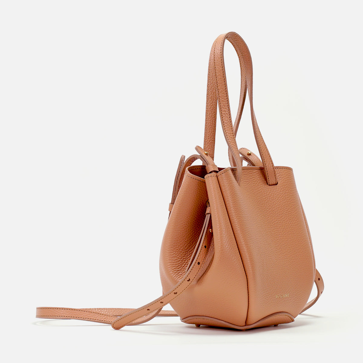 Mini Pétale Bag, Textured Leather, Salmon Color, with Extras