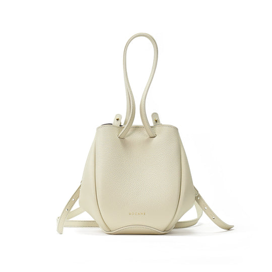 Mini Pétale Bag, Textured Leather, Vanilla Cream, with Extras
