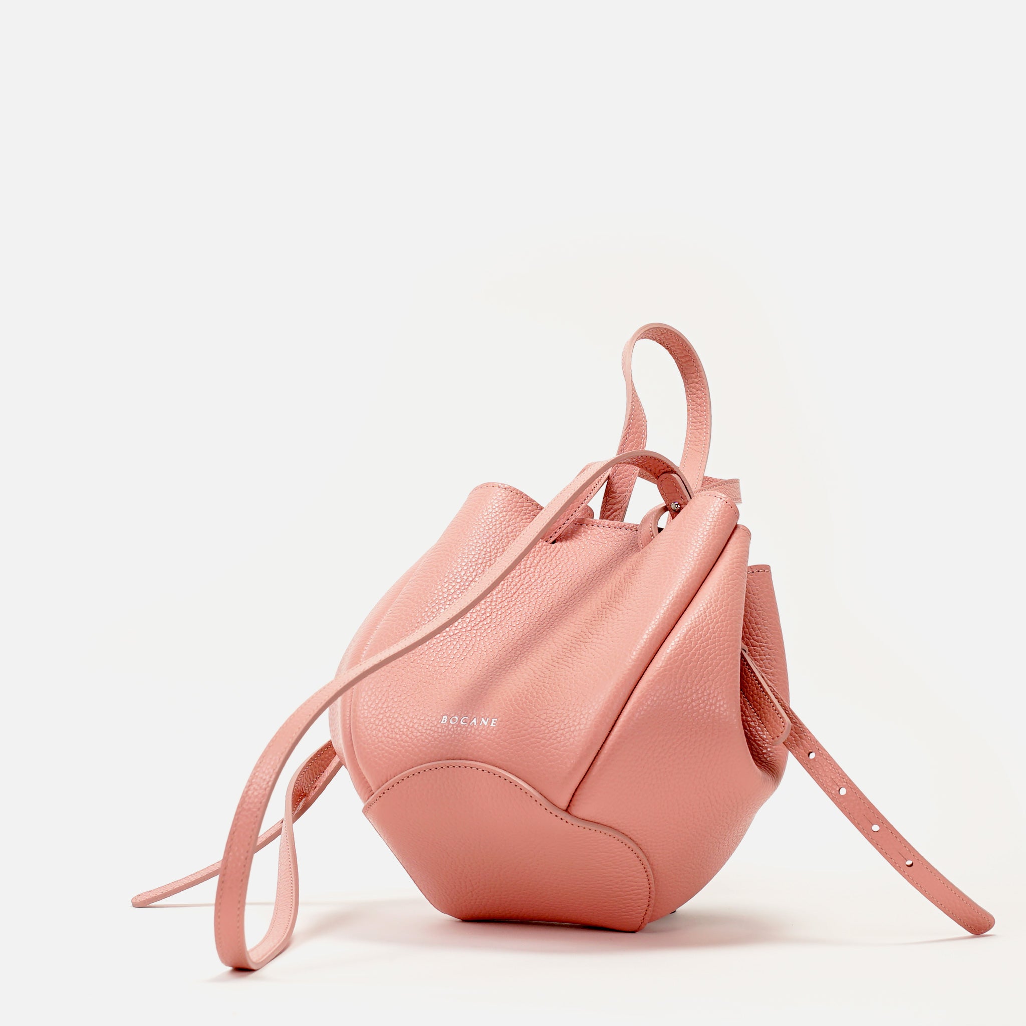 Mini Pétale Bag, Textured Leather, Rose Poudré, with Extras