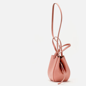 Mini Pétale Bag, Textured Leather, Rose Poudré, with Extras