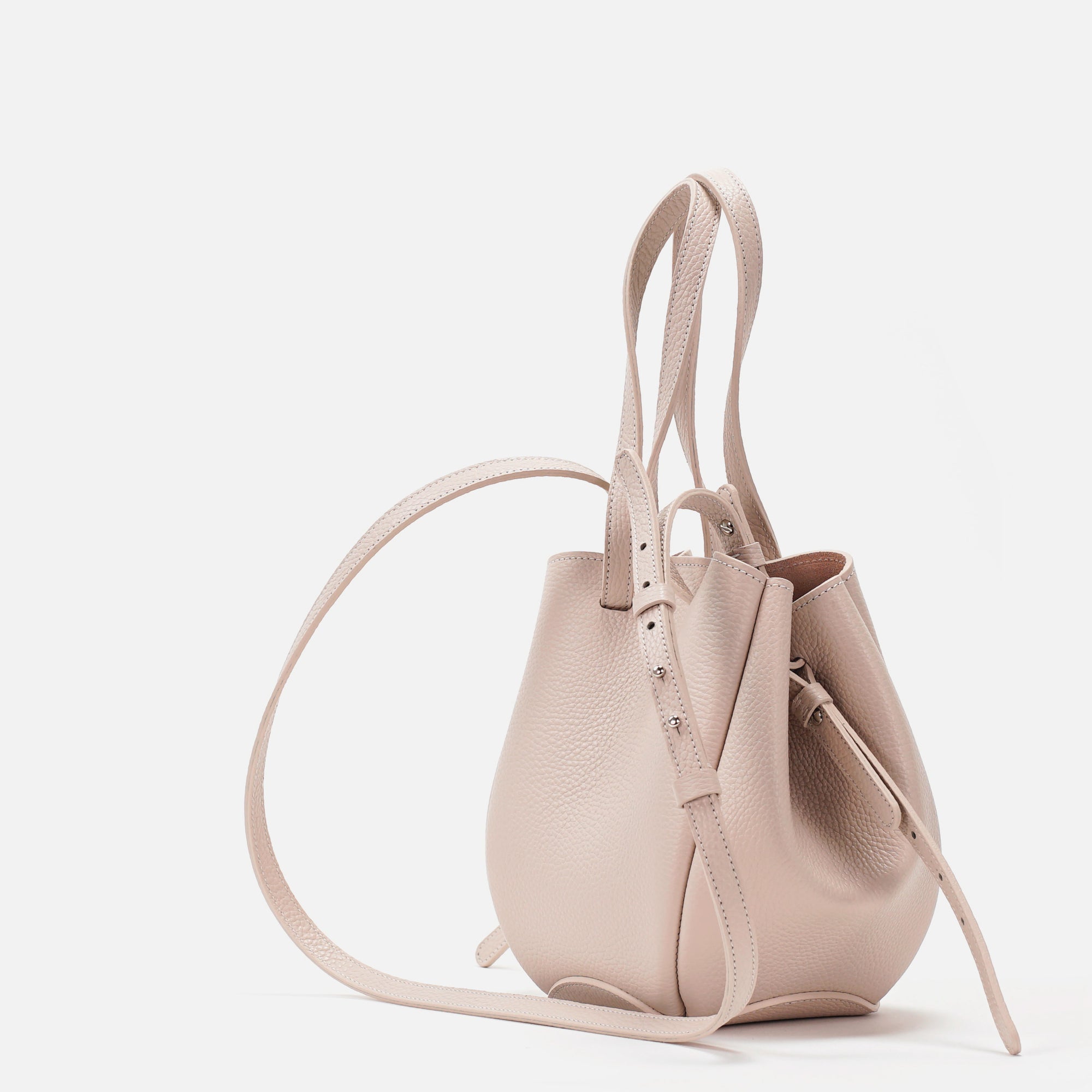 Mini Pétale Bag, Textured Leather, Vanilla Rose Cream, with Extras