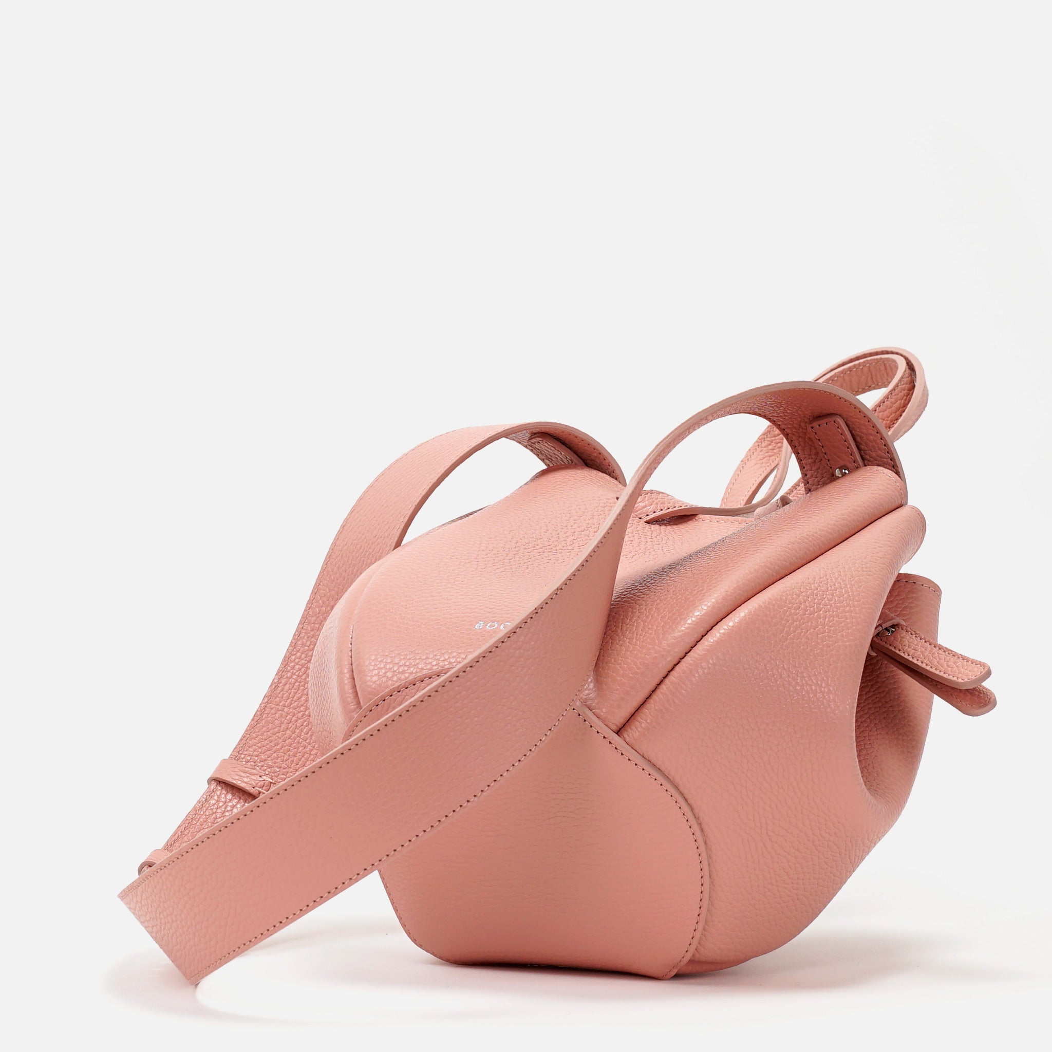 Mini Pétale Bag, Textured Leather, Rose Poudré, with Wide Crossbody Strap & Extras