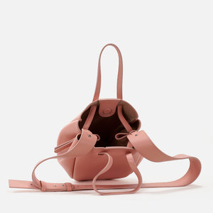 Mini Pétale Bag, Textured Leather, Rose Poudré, with Wide Crossbody Strap & Extras