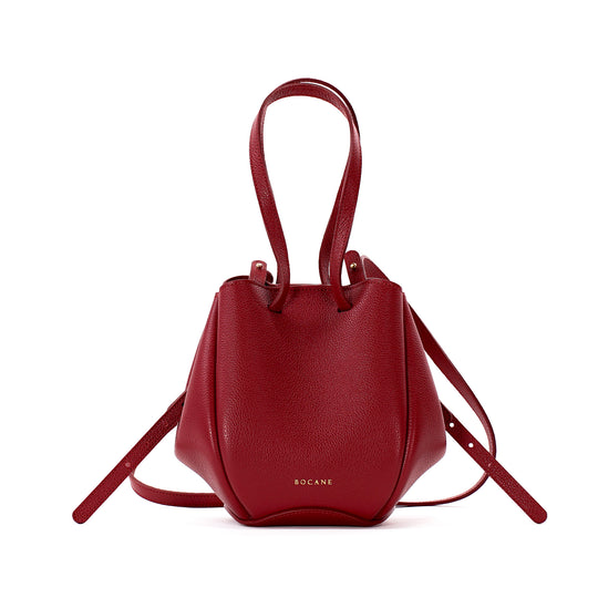 Mini Pétale Bag, Textured Leather, Red, with Extras