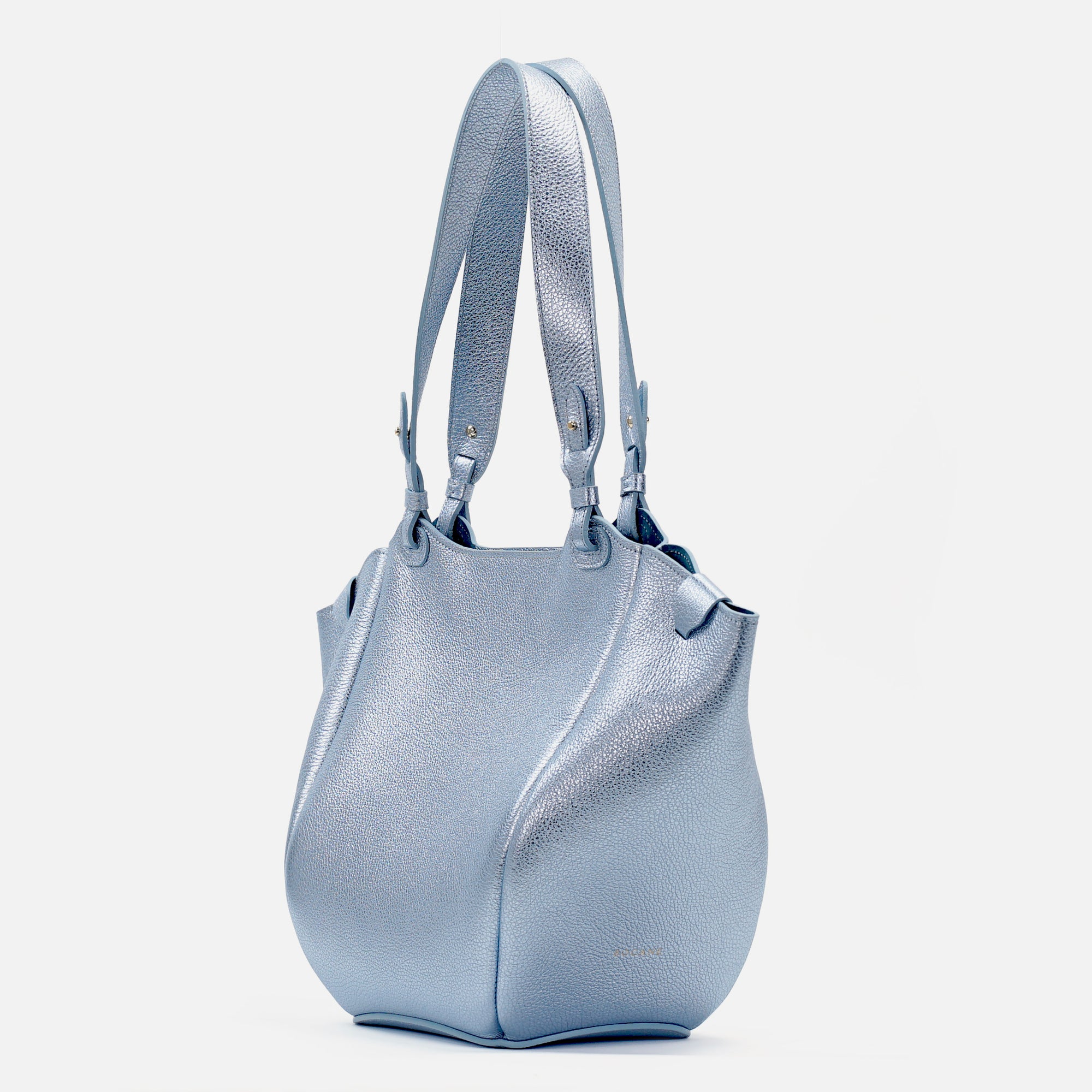 Orée Bag, Textured Leather, Metallic Blue