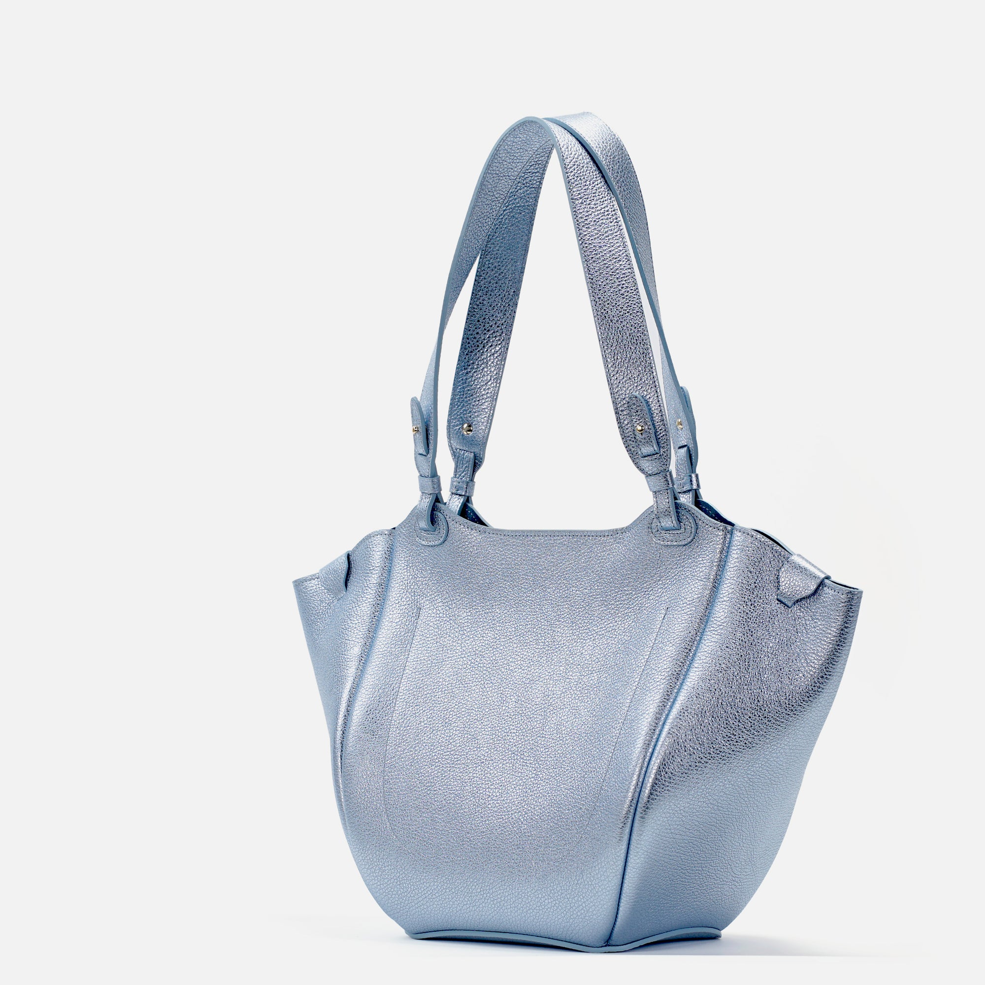 Orée Bag, Textured Leather, Metallic Blue