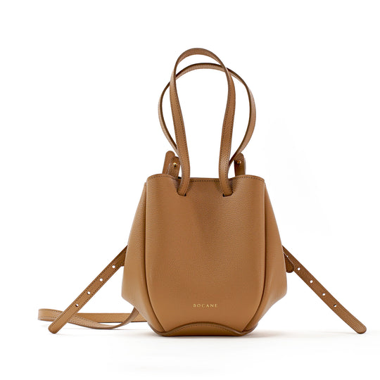 Mini Pétale Bag, Textured Leather, Cappuccino, with Extras