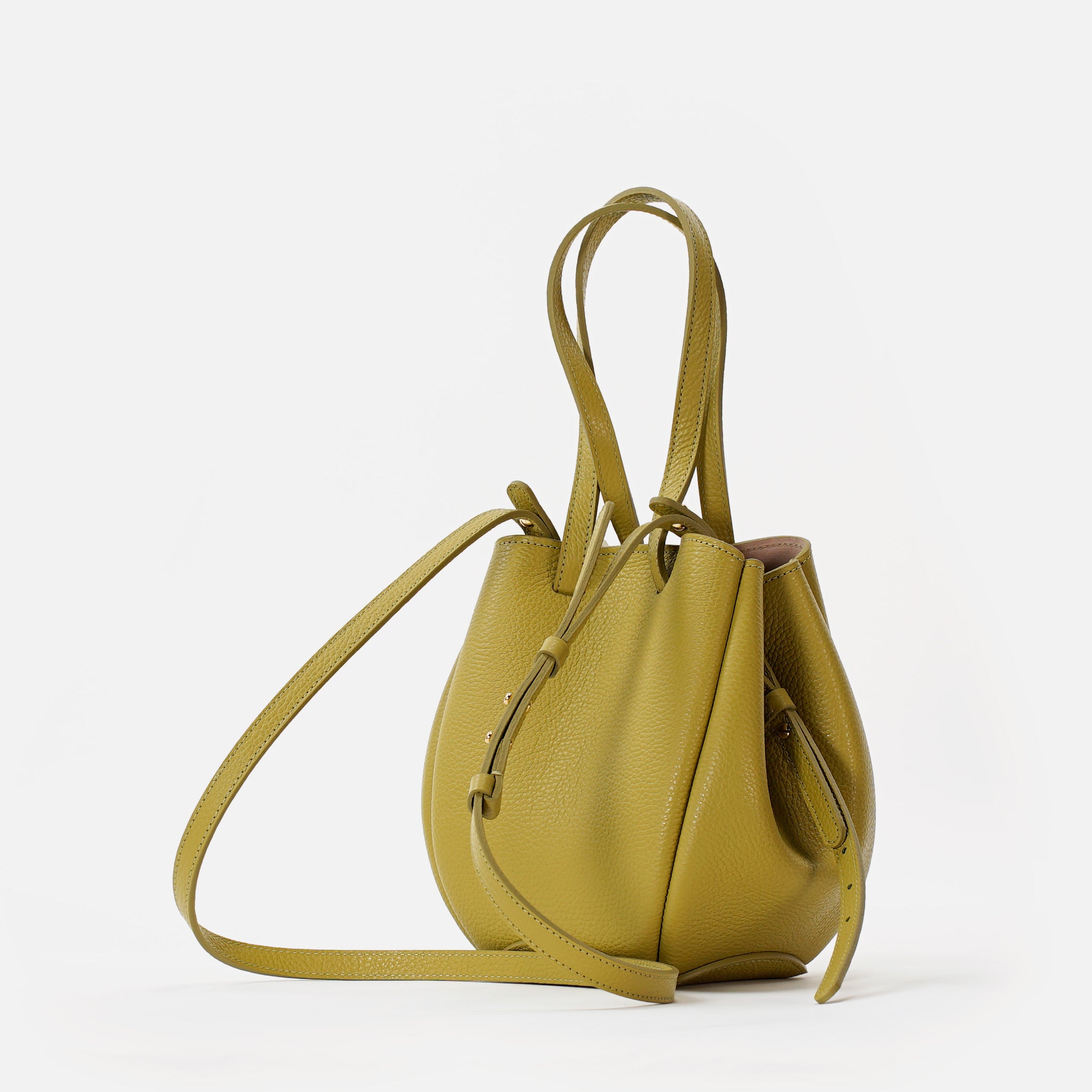 Mini Pétale Bag, Textured Leather, Vinaigrette Green, with Extras