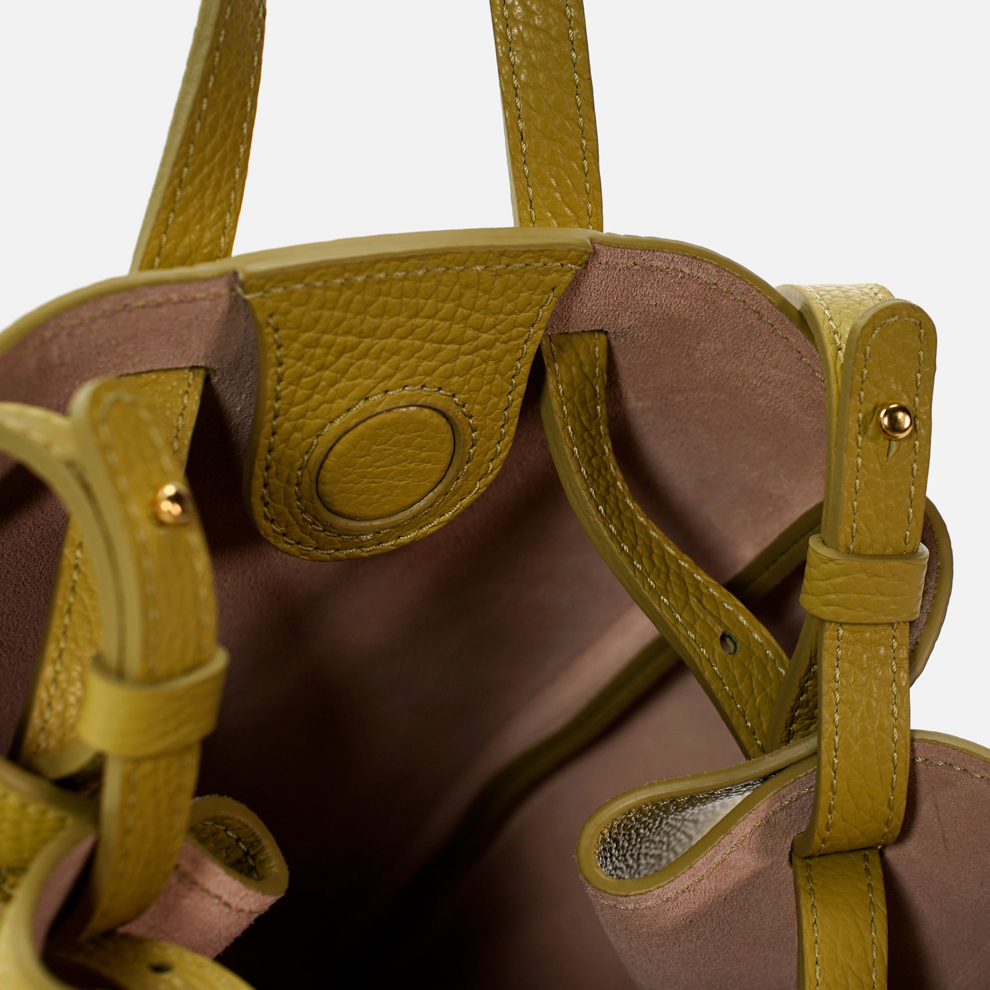 Mini Pétale Bag, Textured Leather, Vinaigrette Green, with Extras