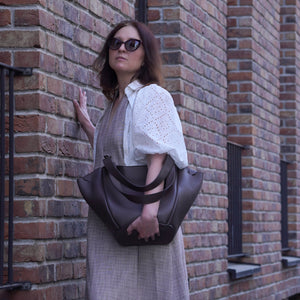 Orée Bag, Textured Leather, Dark Chocolate