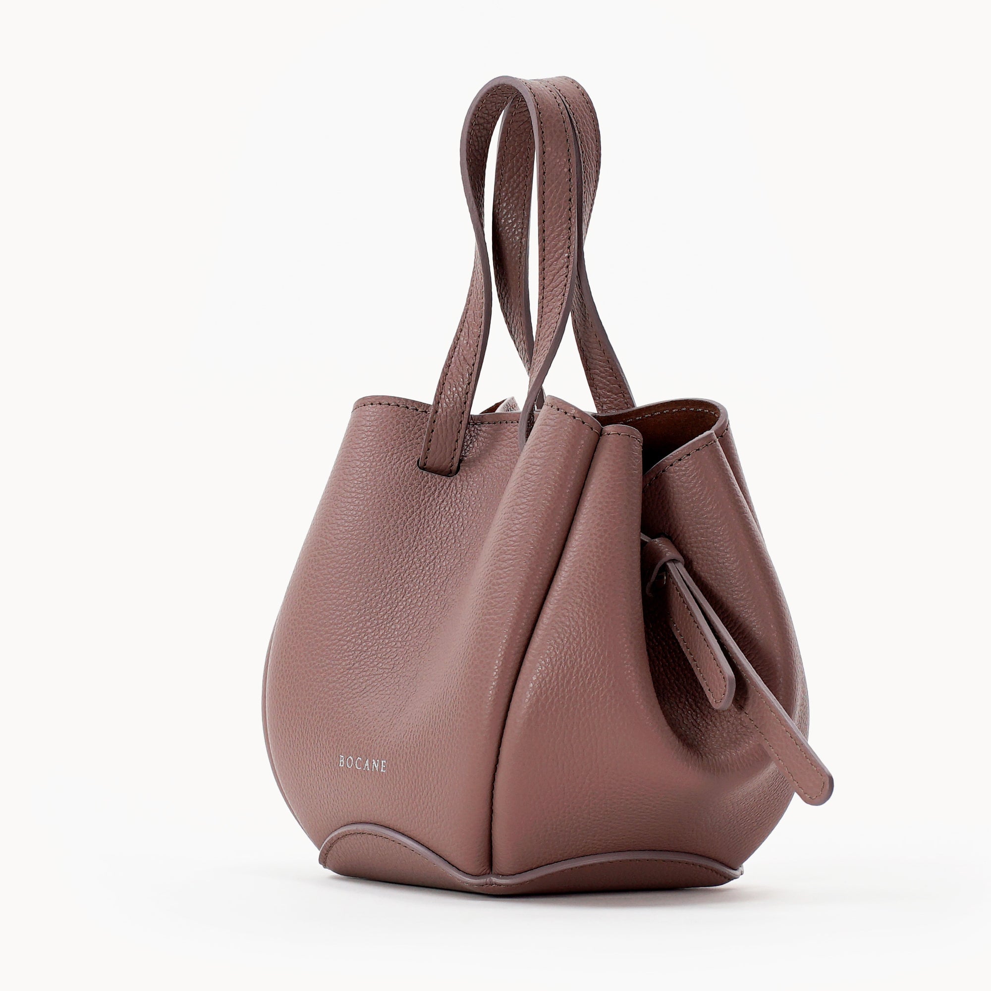 Bijou Pétale Bag, Textured Leather, Balsamic
