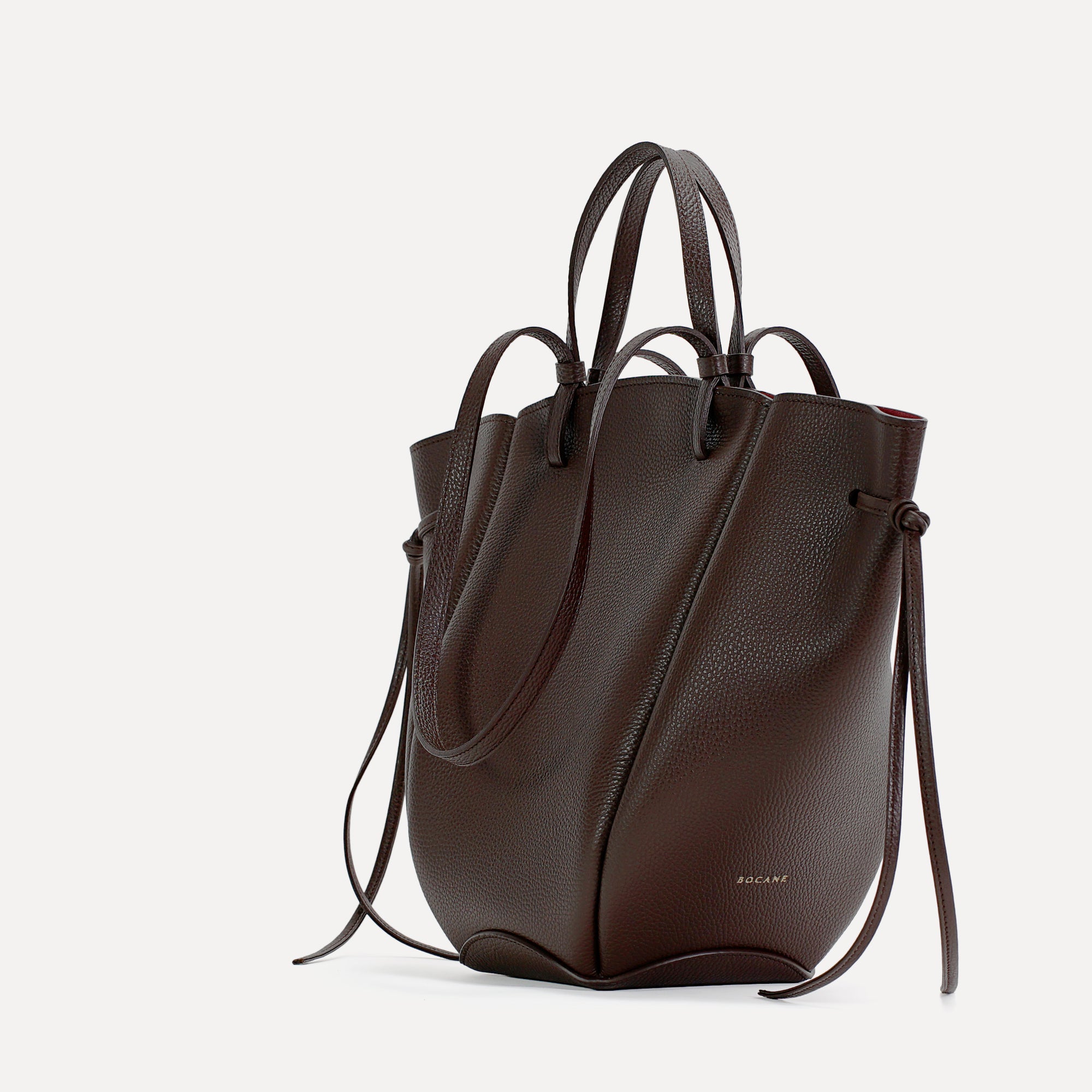 Maxi Voulez-Vous Bag, Textured Leather, Chocolate