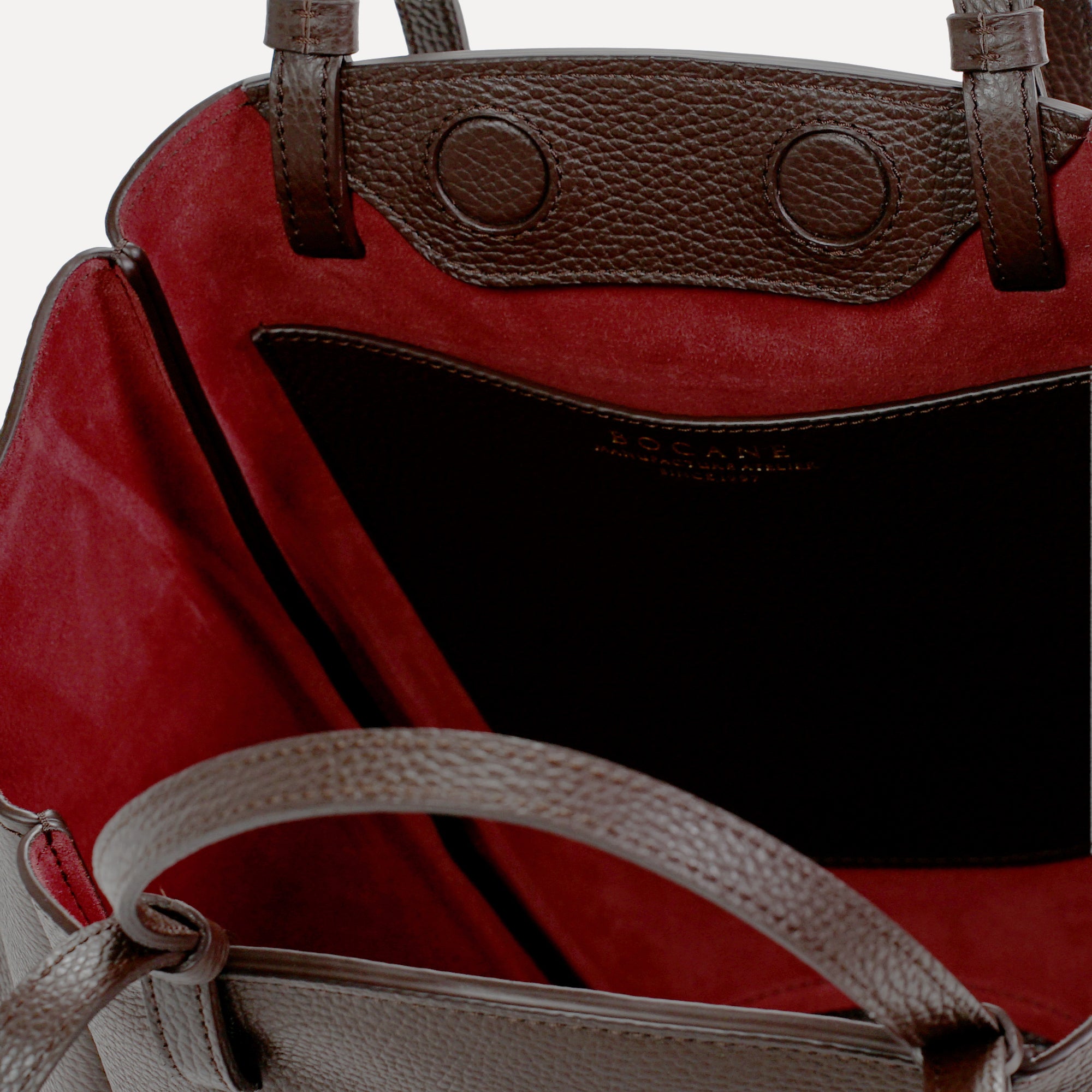 Maxi Voulez-Vous Bag, Textured Leather, Chocolate