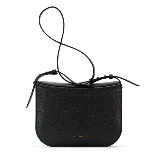 Maxi Demoiselle Bag, Textured Leather, Black