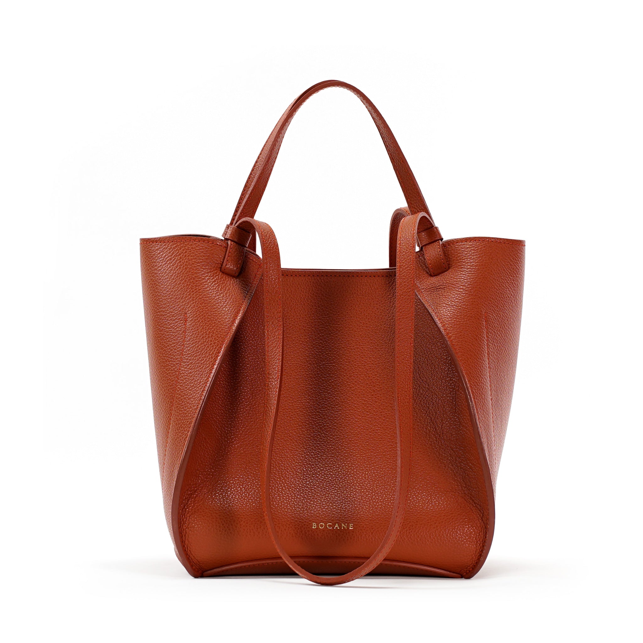 Amarante Bag, Textured Leather, Chocolate