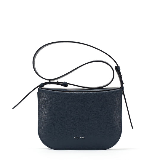 Midi Demoiselle Bag, Textured Leather, Avio Blue