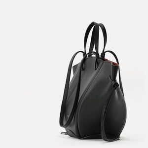 Midi Voulez-Vous Bag, Textured Leather, Black