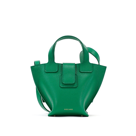 Caprice Bag, Textured Leather, Elf Green Color